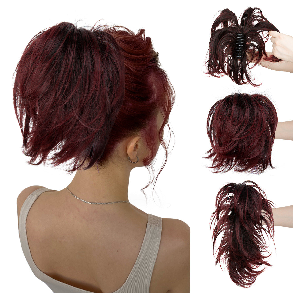 Wig Female Ponytail Short Grip Curly Hair