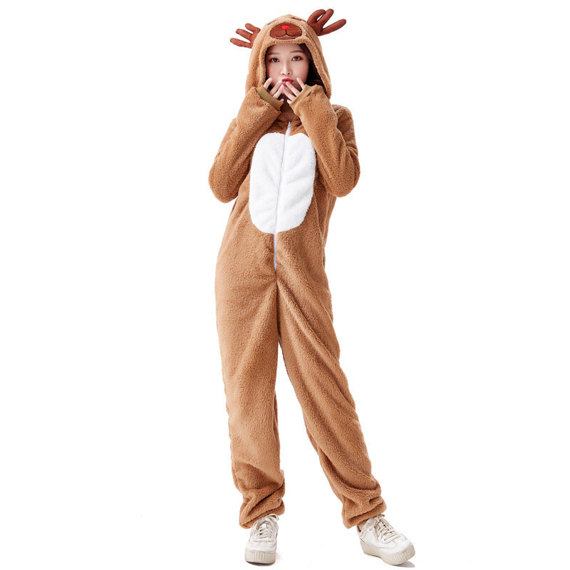 Christmas Elk Animal Adult Men's And Women's Holiday Clothing