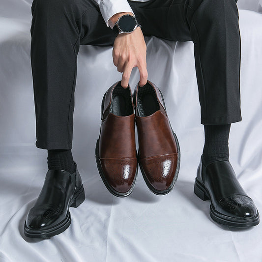Herres højdeforøgende business formelle slip-on "lazy" nye lædersko