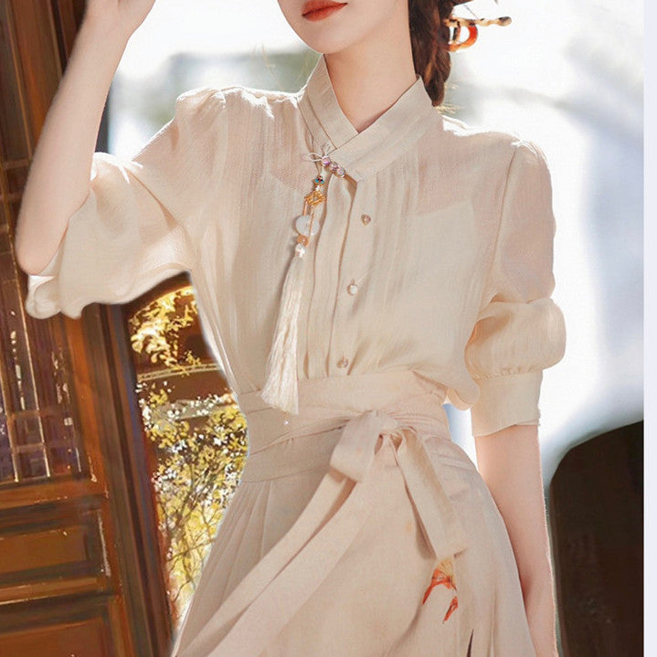 Tencel New Chinese Style Heritage Classic Horse-face Skirt Women's Clothing