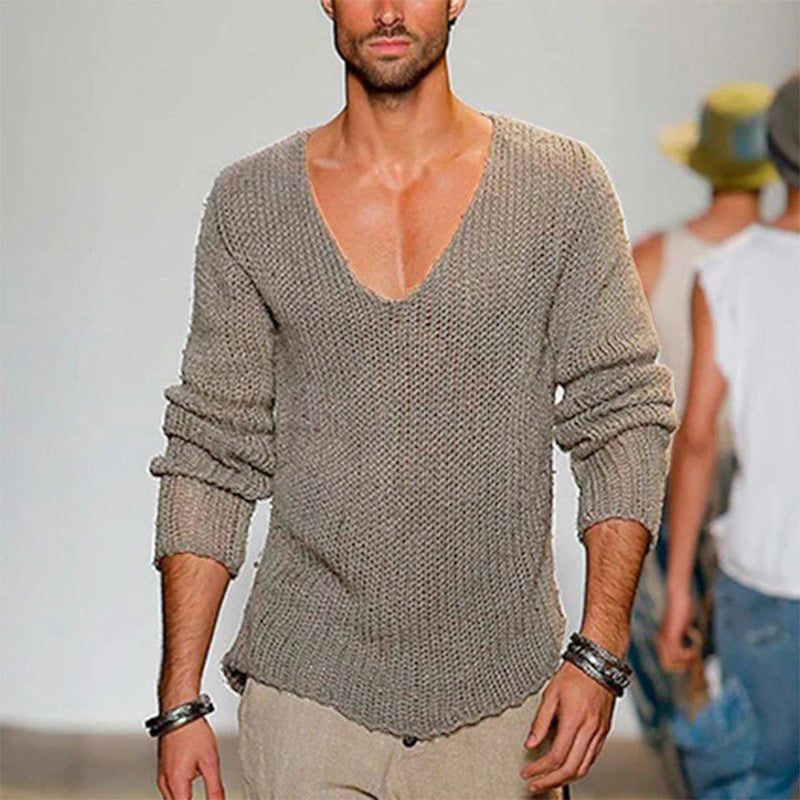 Mens Stylish Casual Knitted Pullover Sweater