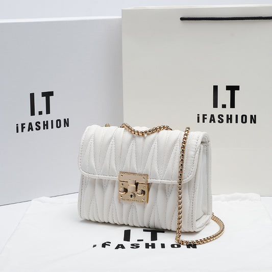 Women's Niche Design Pu Chain Messenger Bag