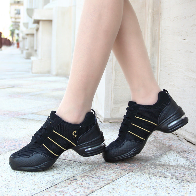 Womens Breathable Mesh Soft-soled Dance Shoes