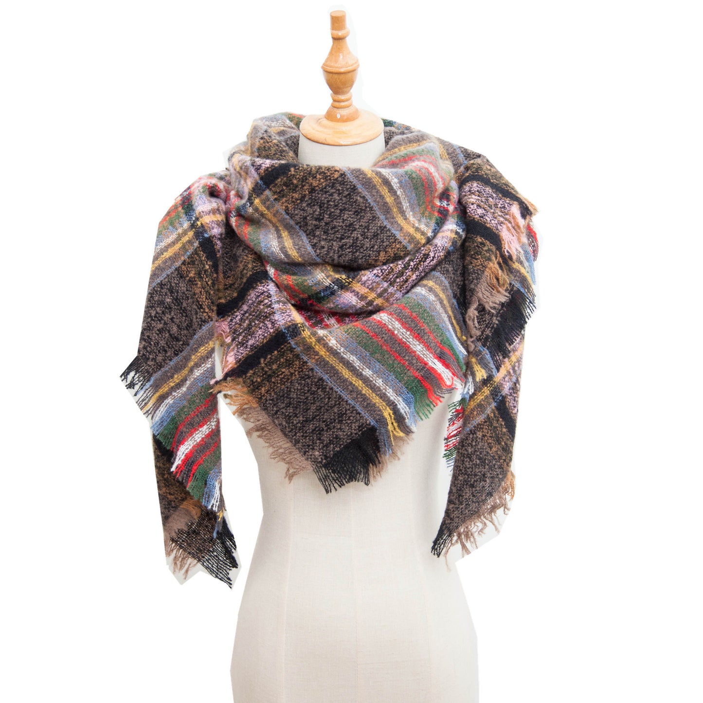 Shawl Scarf Autumn And Winter Large Plaid Triangle
