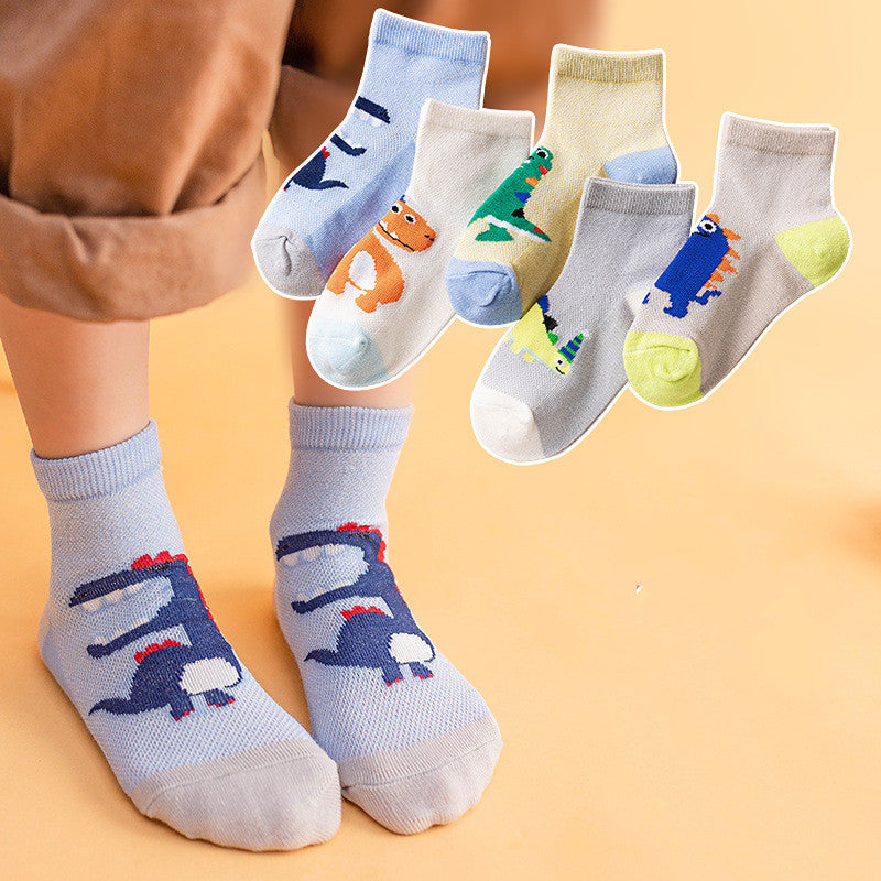 Mesh Cartoon Dinosaur Socks For Boys And Girls