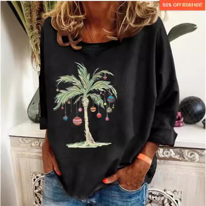 Dame tynd langærmet T-shirt med løs pasform