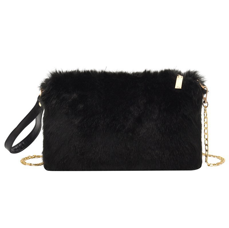 Women's Fashion All-matching One-shoulder Crossbody Chain Plush Bag