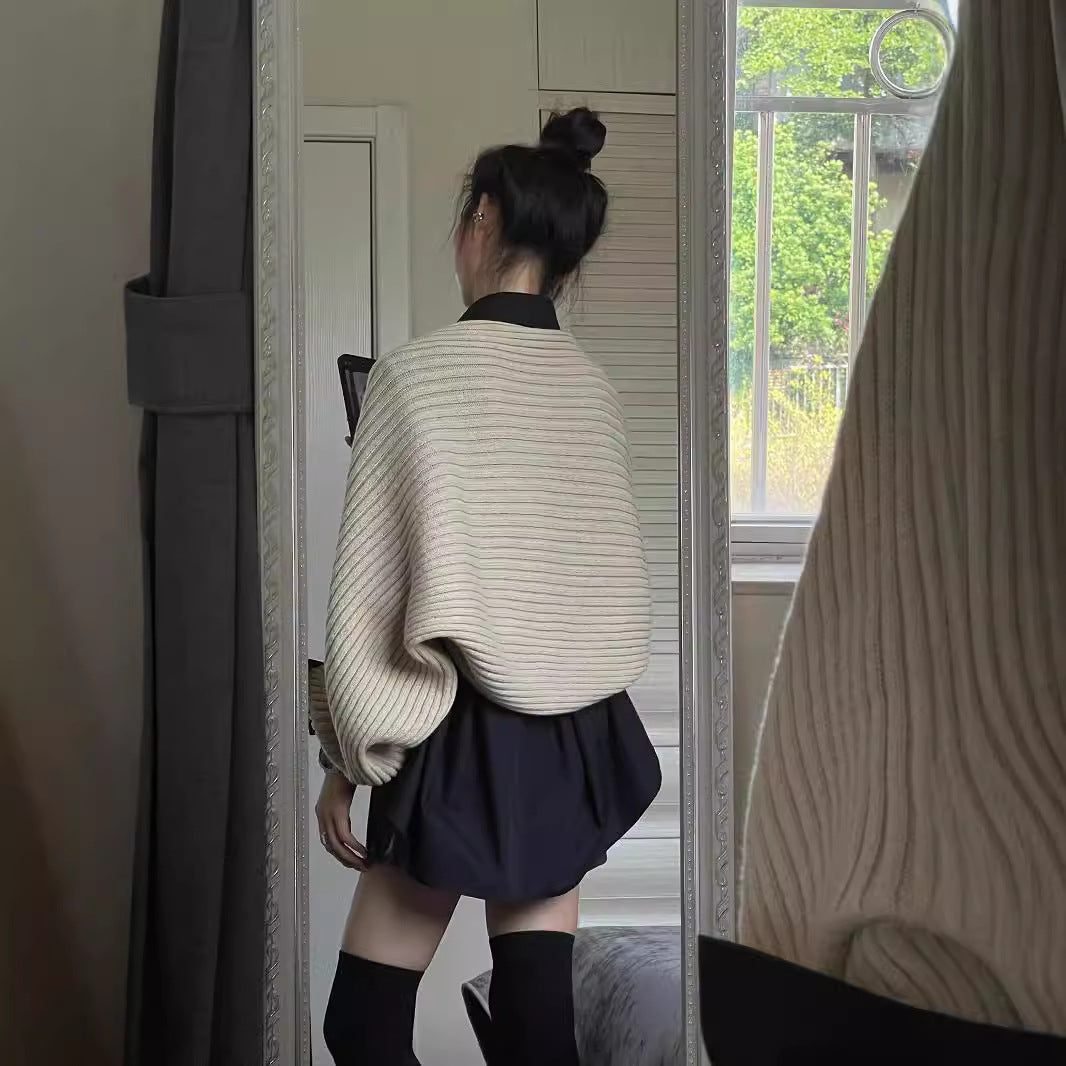 American Style Loose Lazy Style Long Sleeve Knitted Sweater