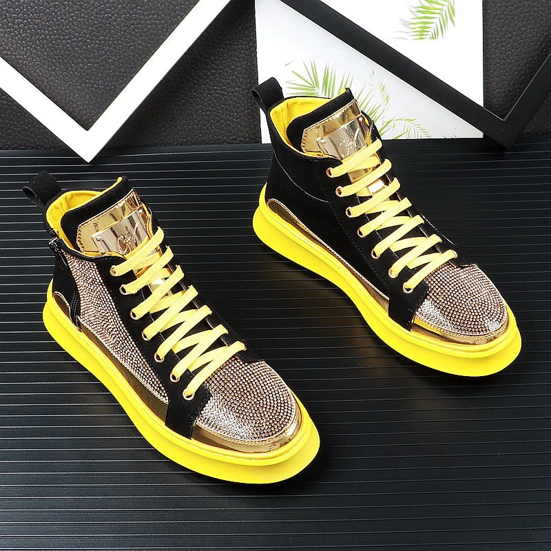 High-top Shoes Men's Fashion Personality Trendy Shoes Short Boots Cowboy Boots