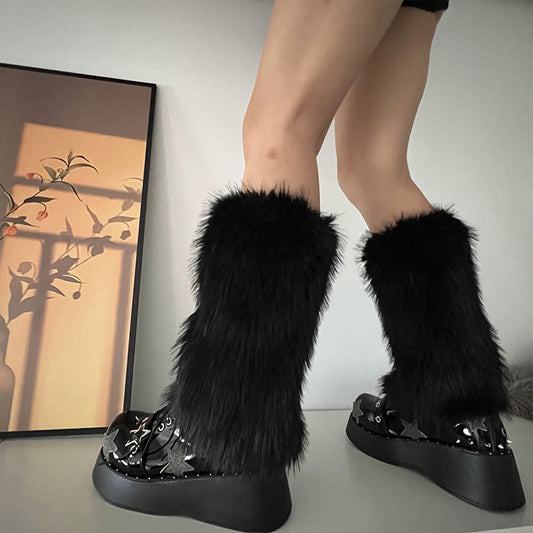 Retro Hairy Leg Covers Look Slimmer Hairy Sock Covers