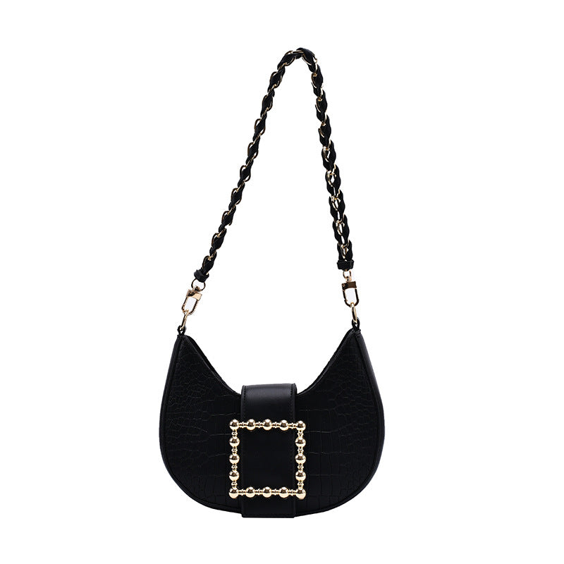 Tide Diagonal Texture Single Shoulder Bag