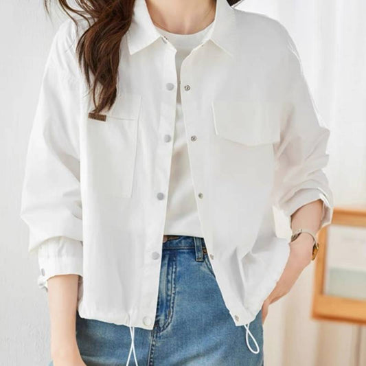 Retro Short Western Style Top Long Sleeve Tooling Casual Thin Coat