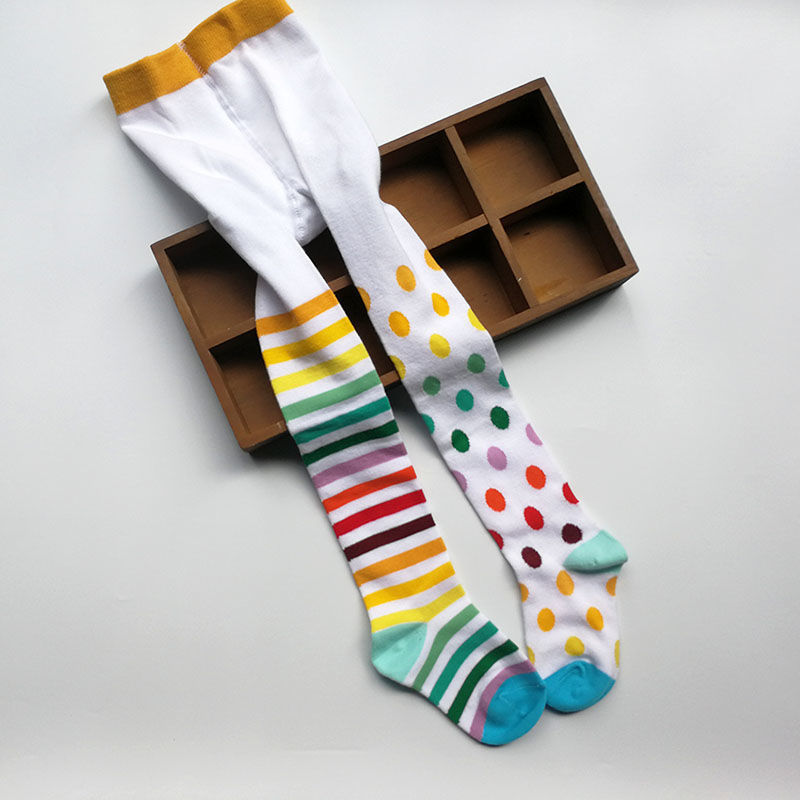 European And American Style Girls' Contrast Color Pantyhose Cotton