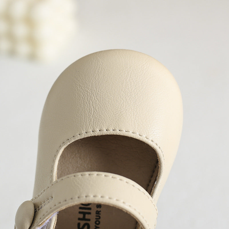 Girls' Shoes Solid Color Soft-soled Toddler Velcro