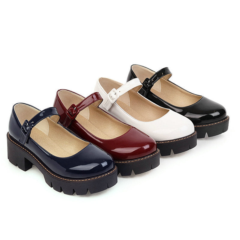 Thick Bottom Mary Jane Women's Strap Shoes