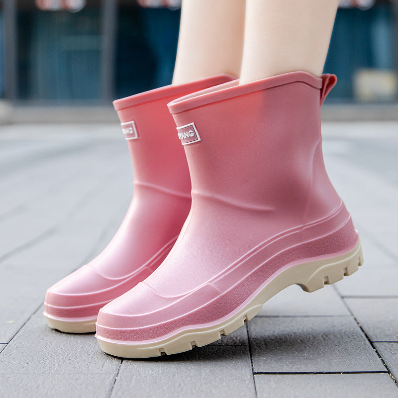 Female Short Non-slip Waterproof Rubber Shoes