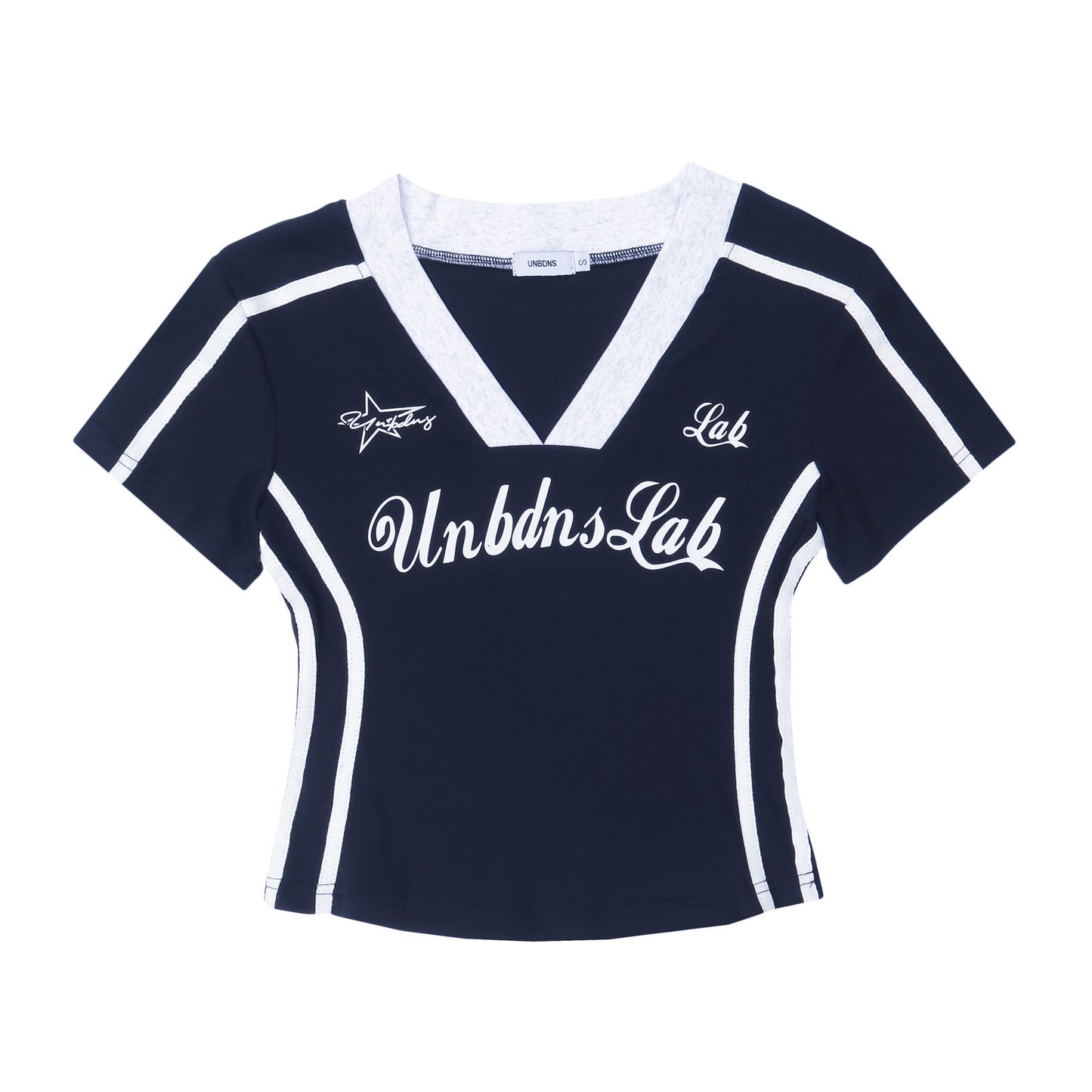 Color Blocking Short Niche Design V-neck Short Sleeves