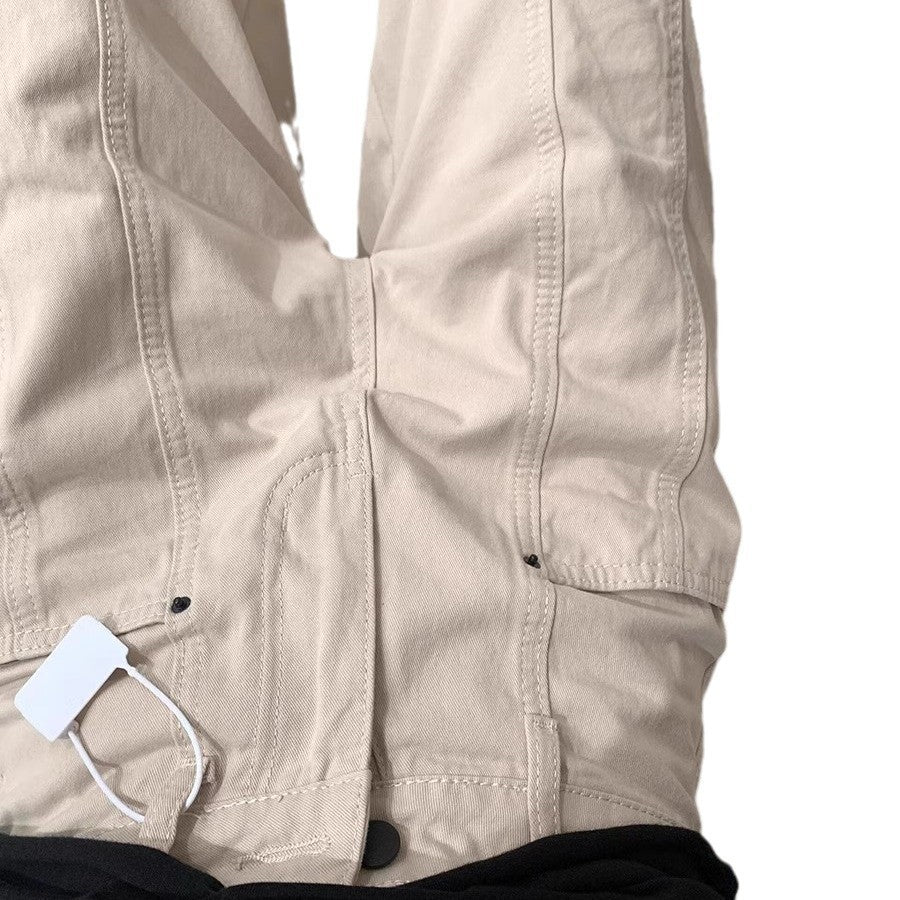 Beige Abrikos Splejsning Profil Lige Cargo Bukser