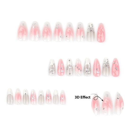 24-delers 3D Bue Manicure 3D Håndlavet Neglespids