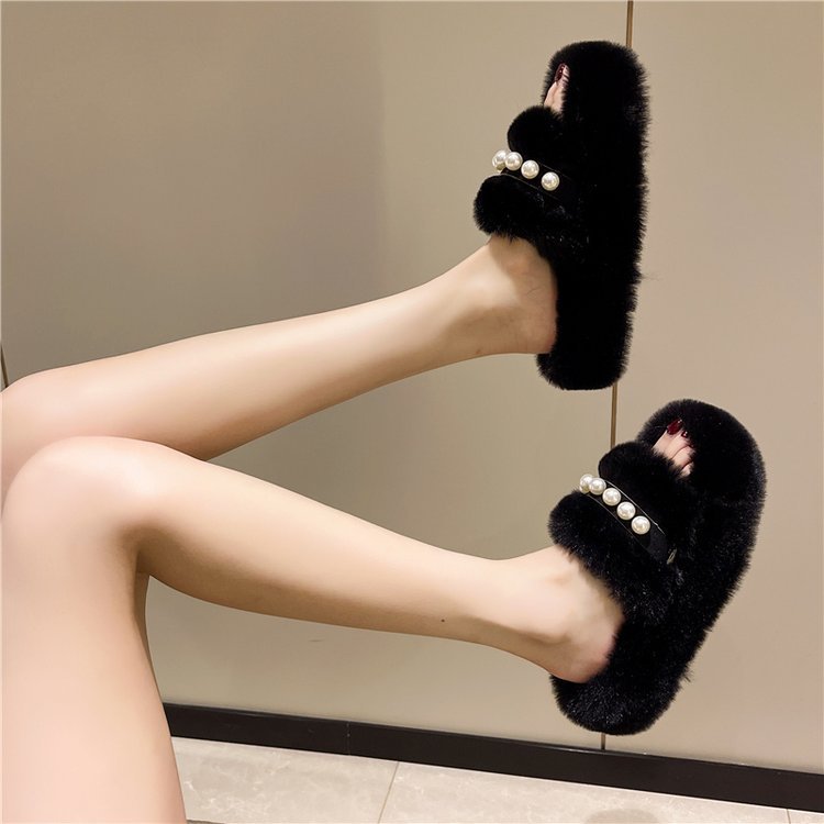 Furry Air-conditioned Room Lazy Slippers