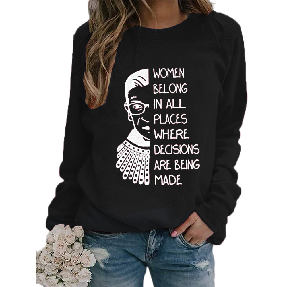 Justice Monogram Print Crew-neck Long-sleeve Sweatshirt