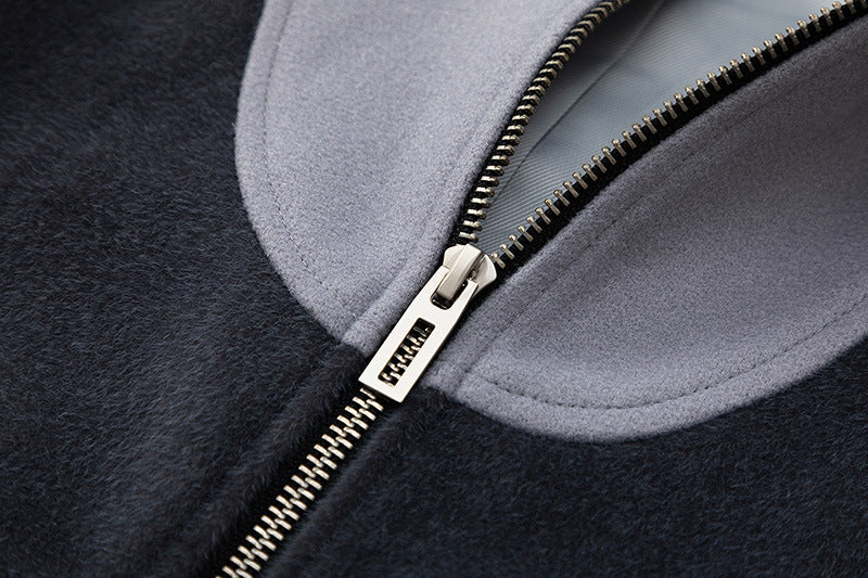 Men's Autumn And Winter Special-interest Design Woolen Patchwork Jacket Coat