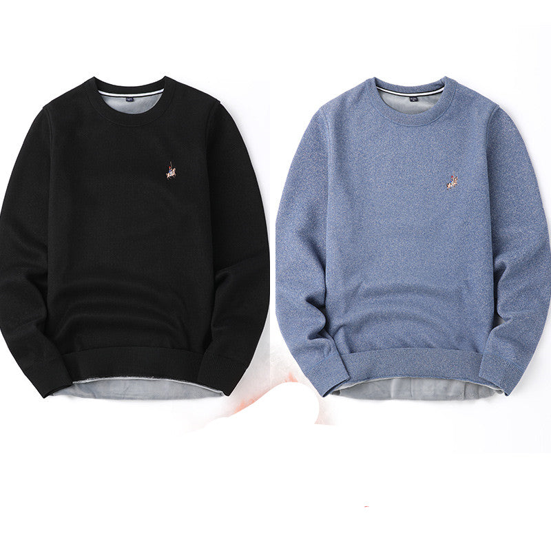 Sweater Mænd Efterår Og Vinter Plus Fløjl Fortykning Base