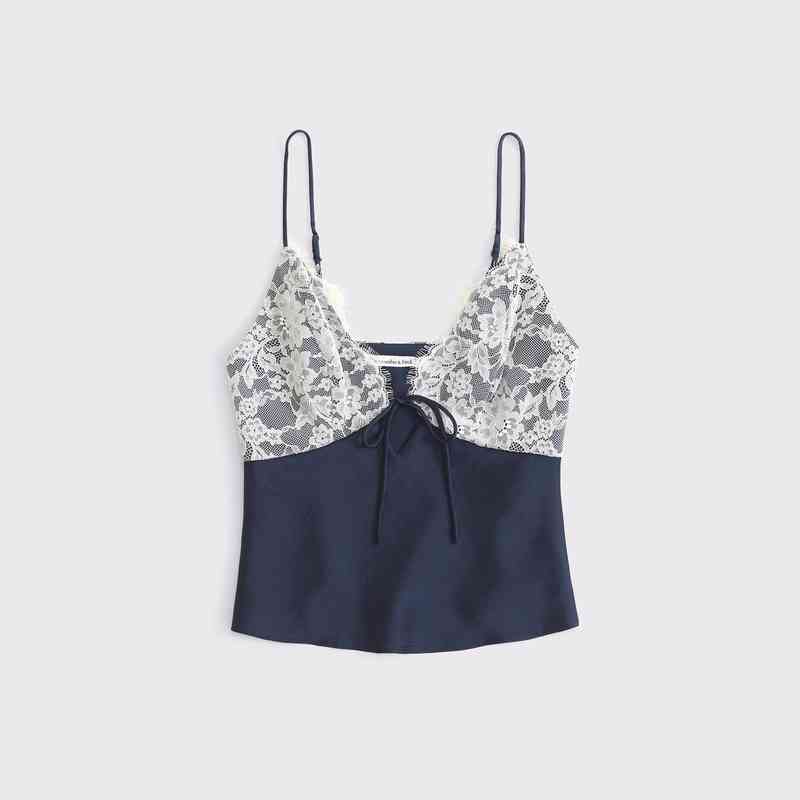 Hollow Lace Sling Spaghetti-strap Camisole Top Shirt