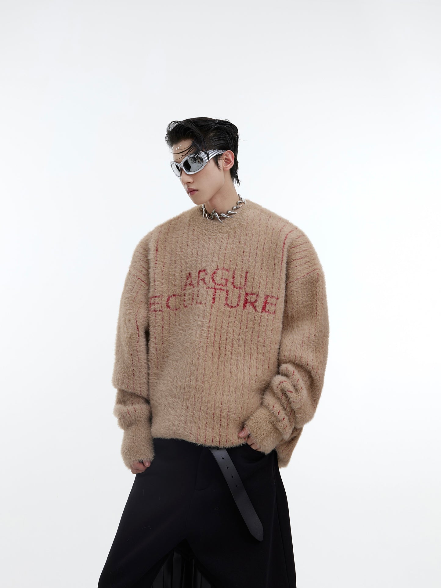 Pit Pattern Heavy Knit Sweater Print