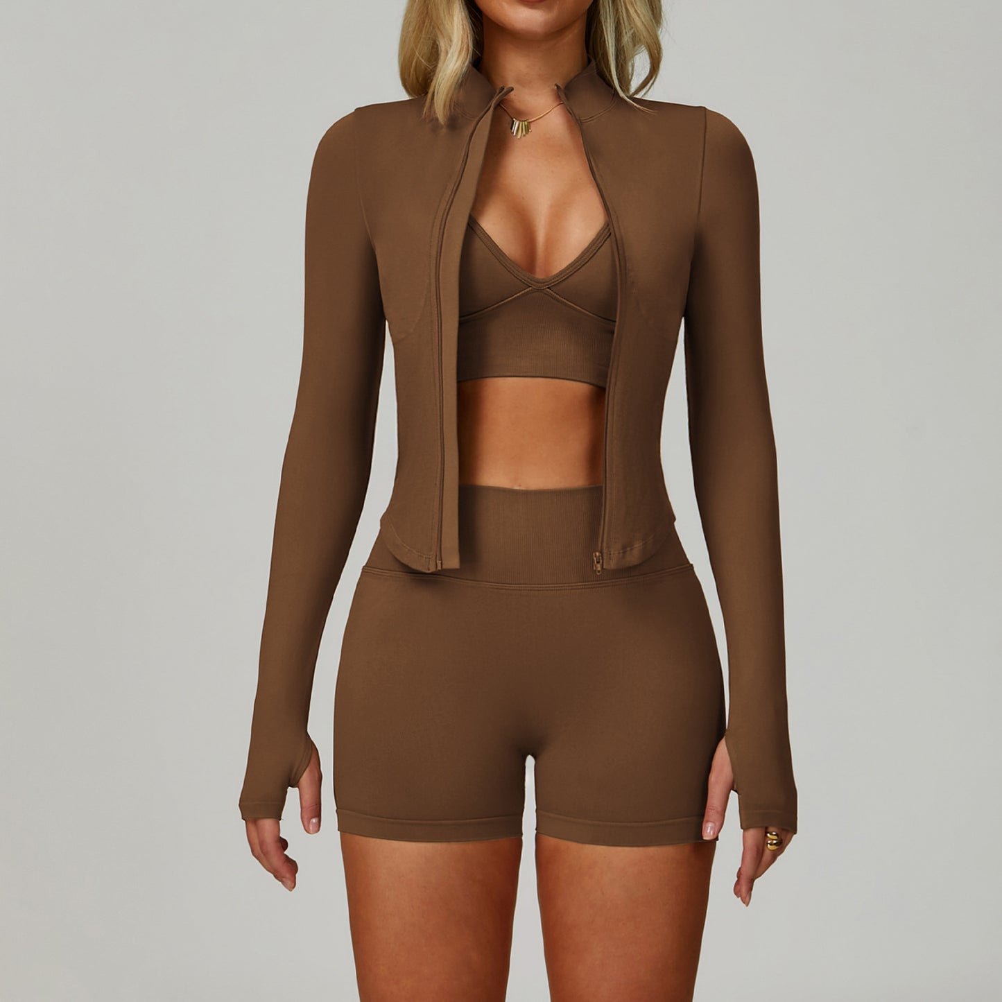 Seamless Tight Yoga Waist Outdoor Sports Suit