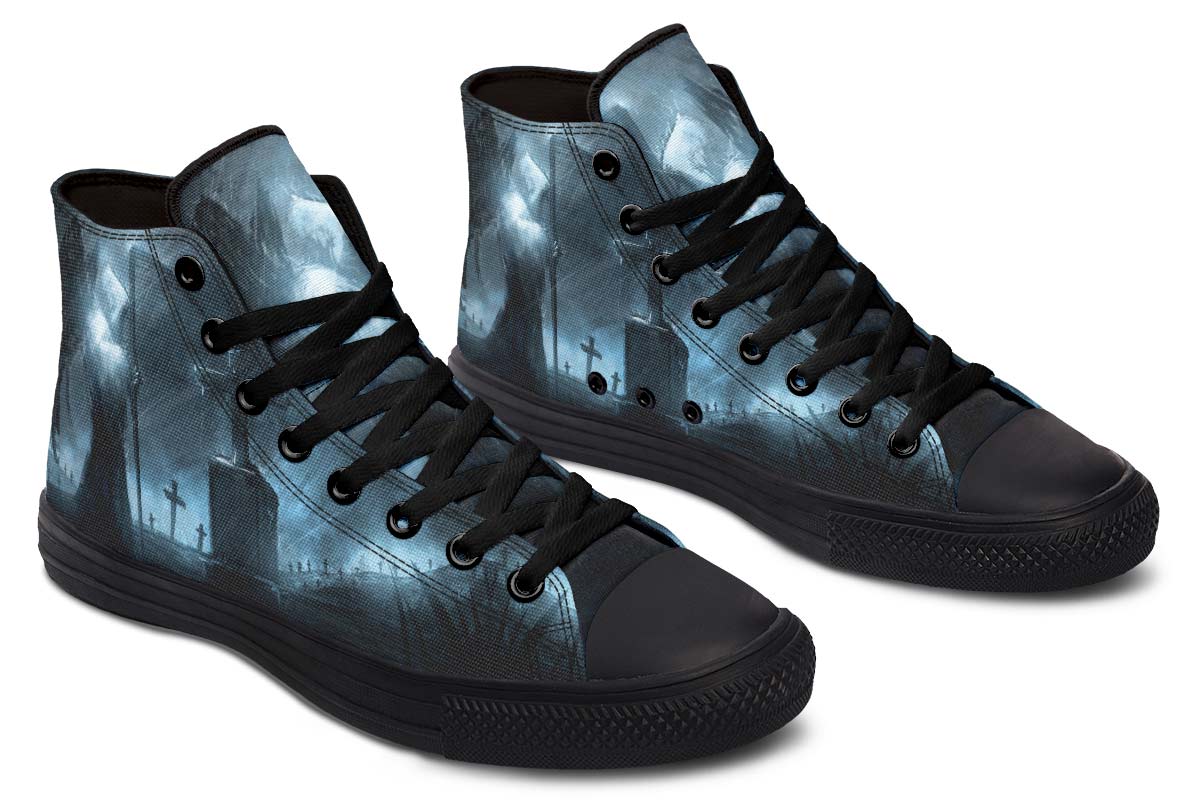 Men's And Women's Fashion Color Printing High-top Canvas Shoes