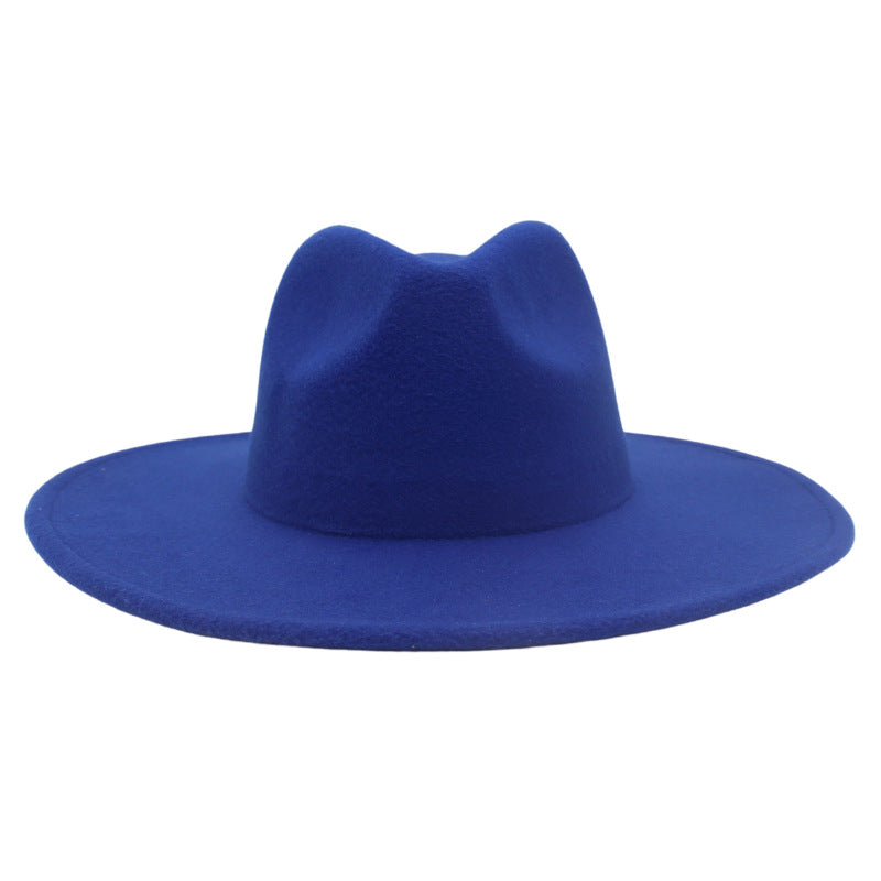 Large Brim Solid Color Cashmere Fashion Felt Jazz French Top Hat