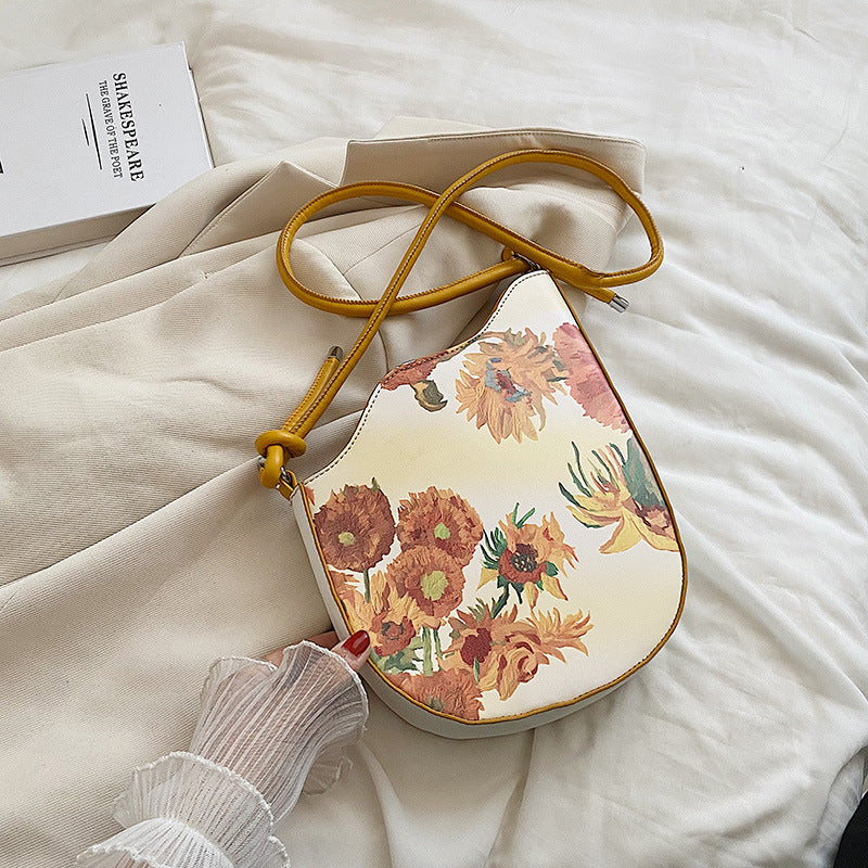 National Style Oil Painting Bag Women's Niche Design