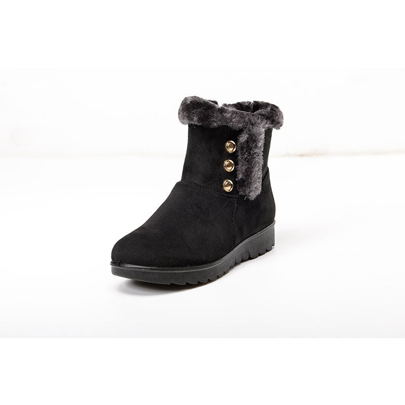 Old Beijing Cloth Shoes Soft Bottom Cotton Boots Women's Middle-aged And Elderly Mom Shoes Elderly Cotton-padded Shoes Flat Snow Boots