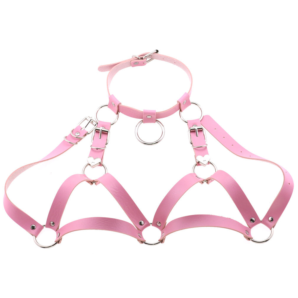 Trendy Punk Harajuku Performance Leather Collar Straps