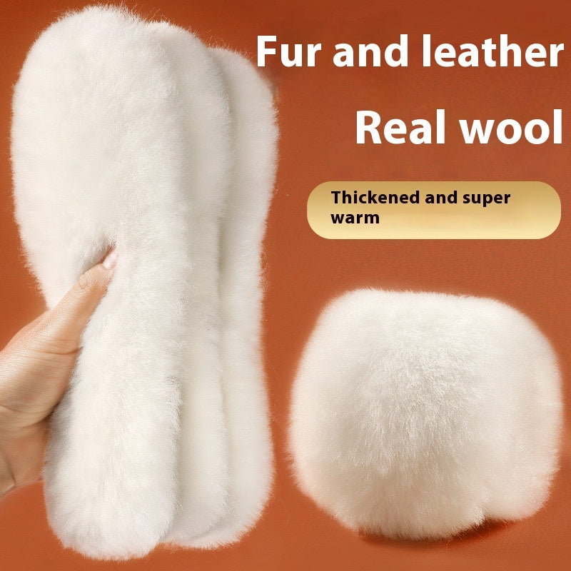 Wool Insole Fleece-lined Thickening Sweat-absorbing Deodorant Autumn And Winter Warm