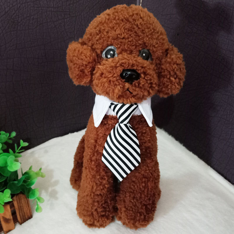Pet Striped Tie Dog Teddy Bow Tie Scarf Blouse Collar