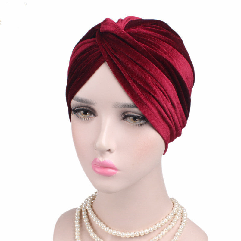 Velvet Stretch Tam-o'-shanter Cross Twist