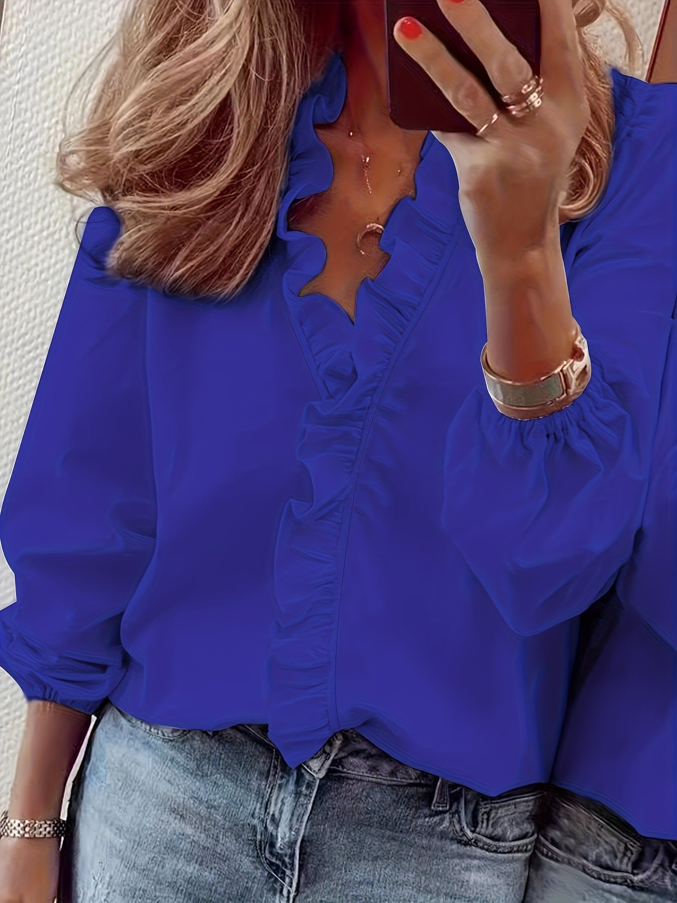 Flæset Fashion Casual Damebluse