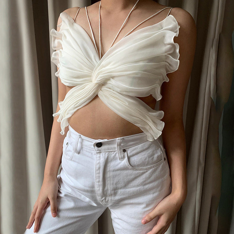 Women's Chiffon Butterfly Shape Suspender Top