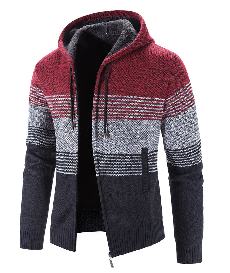 Hættetrøje i tyk fleece-cardigan