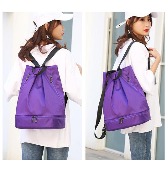 Waterproof Backpack With Separate Drawstring Pockets