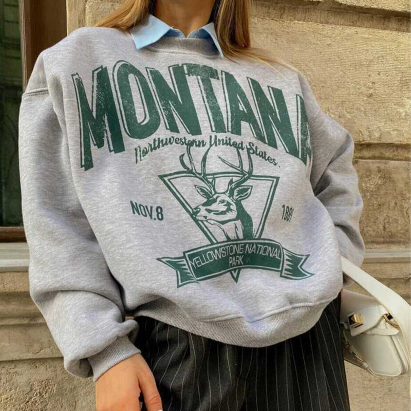 Women's Fashion Hot Girl Retro Distressed Long Sleeve Sweater