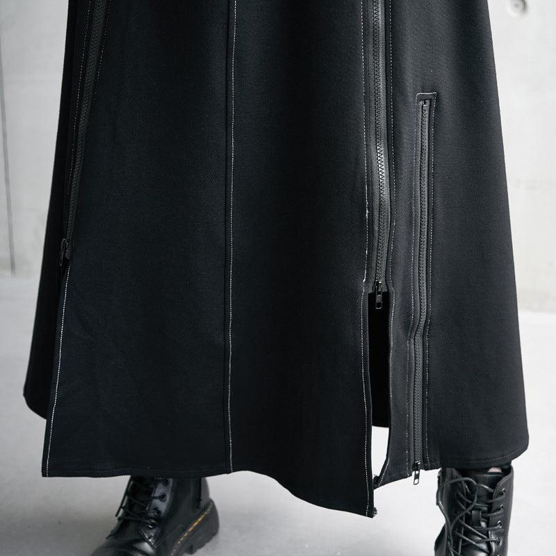 Womens Mid-Length Asymmetrical A-Line Skirt
