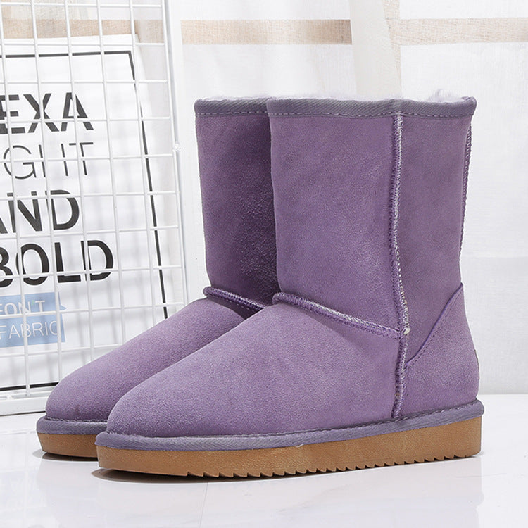 Middle Tube Plus Velvet Warm  Boots Student Cotton Shoes