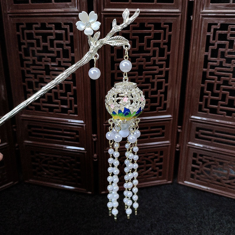 Ancient Landscape Lantern Luminous Hairpin High Sense
