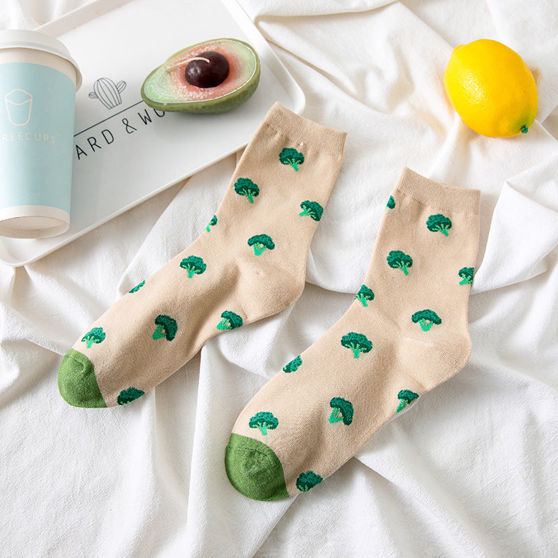 Gentle Sweet Strawberry Tomato Pastoral Style Japanese-style Retro Artistic Lolita Tube Socks