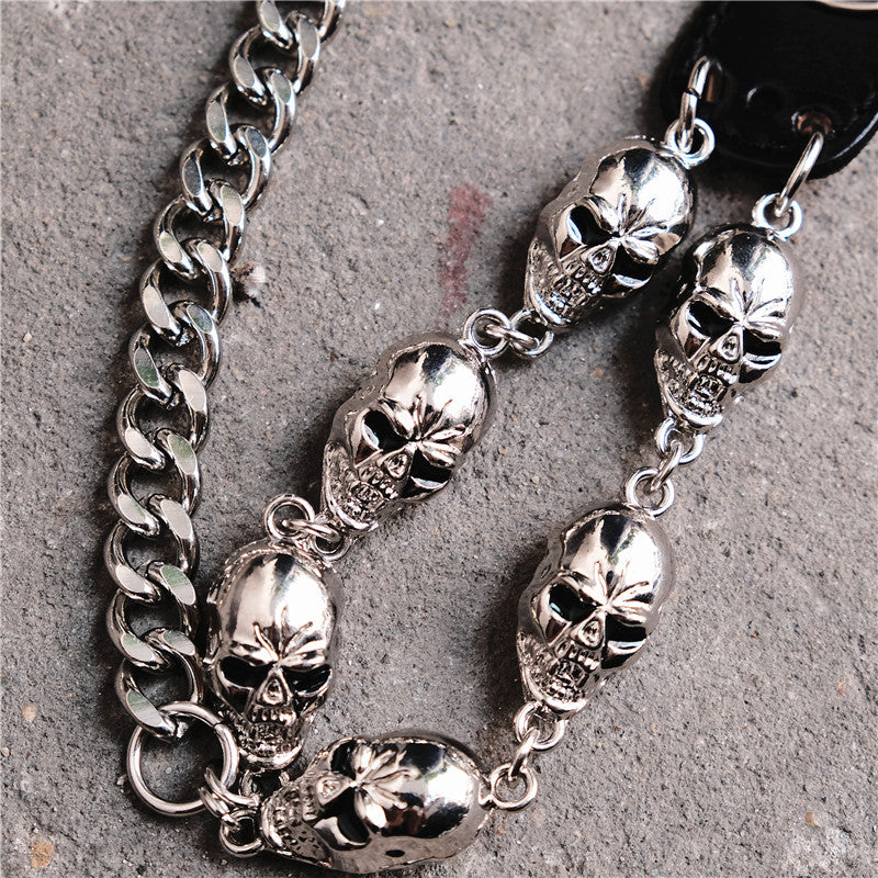 Punk Ghost Head Bundy Out Of The Street Waist Chain Alloy Phants Zipper