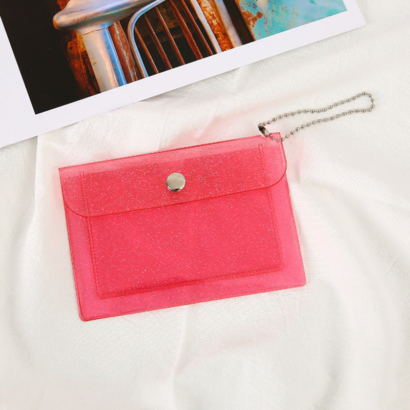 Girl Heart Laser Coin Purse PVC Transparent Card Cover