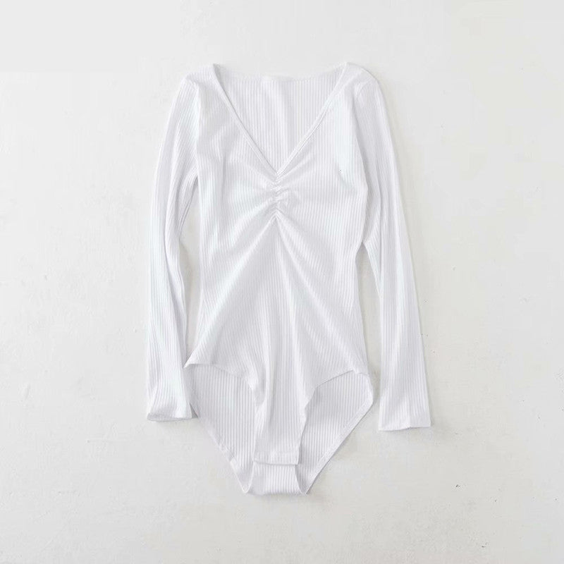 Tightfitting Slim Long-sleeved  Onepiece Bottoming Shirt
